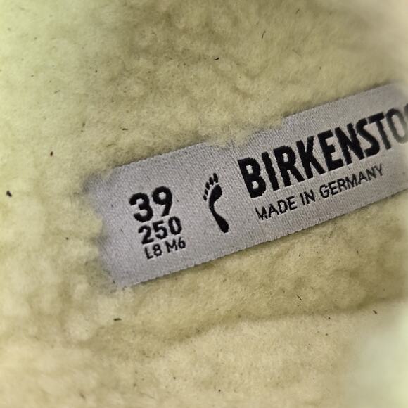 Birkenstock Arizona Shearling Womens 8 EU 39 Narrow Sandals Yellow Brown - Picture 10 of 10